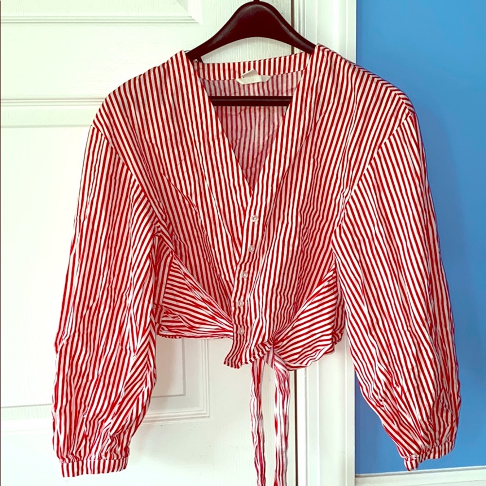 Cropped tie up top